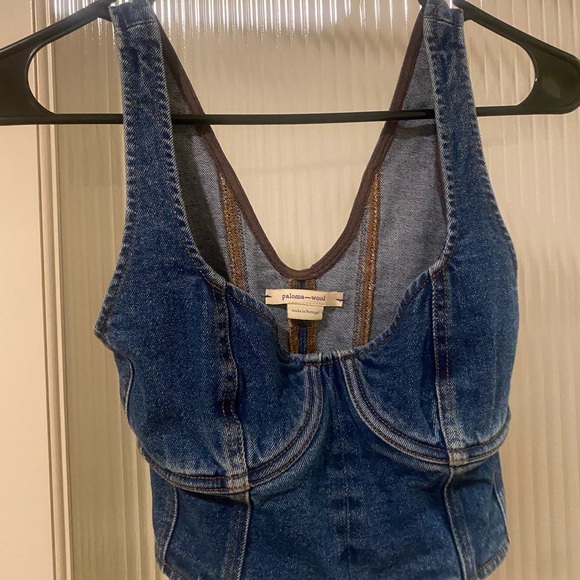 Paloma Wool Ramon denim crop top bustier corset - Picture 6 of 6